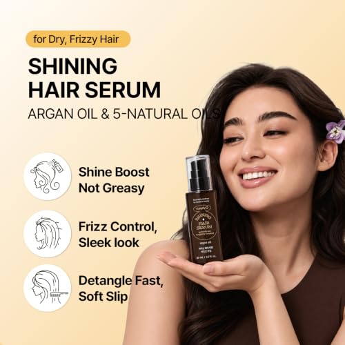 simplyO Argan Oil Hair Serum for Shine & Frizz Control 2.7 fl oz