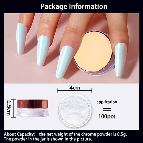 Allstarry Sunset Field Unicorn Chrome Nail Powder Aurora Mermaid Iridescent White Pearl