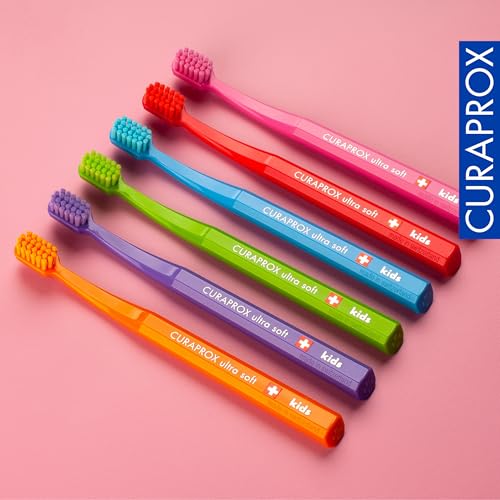 Curaprox CS Kids Ultra-Soft Toothbrush Blue for Ages 4-12, Swiss Made