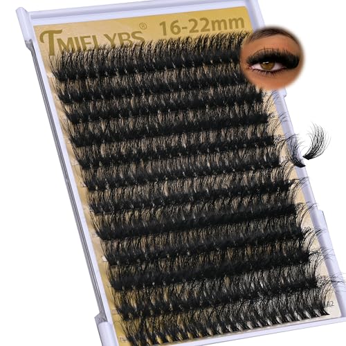 150D Volume Lash Clusters 16-22mm Thick Wispy False Eyelashes 240pcs DIY Extensions