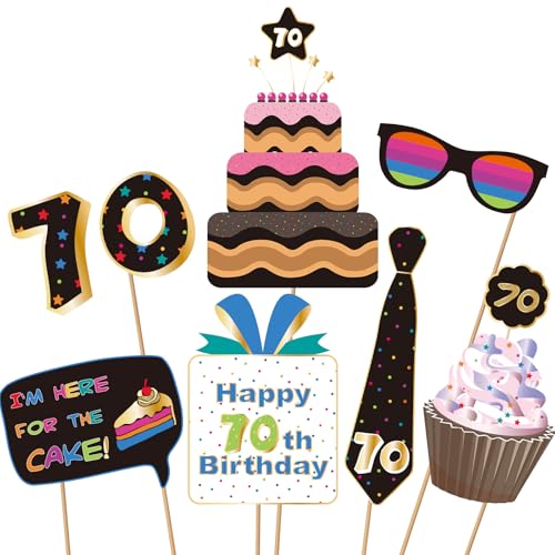 70th Birthday Photo Booth Props Kit - 40 Premium Quality Accessories