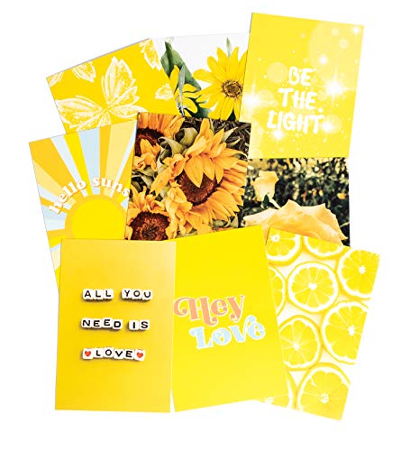 Artivo Yellow Wall Collage Kit - 50 Aesthetic Pictures & Stickers