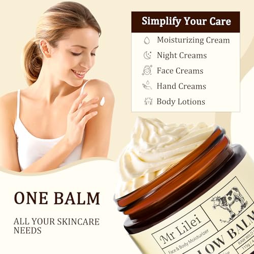 Deep Moisturizing Organic Grass-Fed Beef Tallow Balm with Raw Honey - 115g Unscented Skin Care Cream for Face & Body