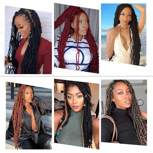 18 Inch Soft Locs Crochet Hair - 8 Packs Distressed Faux Locs for Black Women