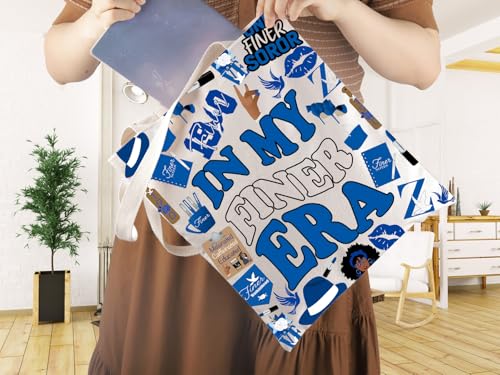 Royal Blue & White Sorority Life Canvas Tote Bag
