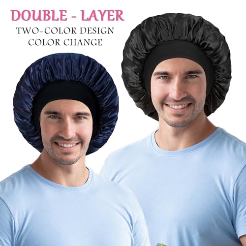 Vidsel 2-Pack Reversible Satin Sleep Bonnet for Hair Protection