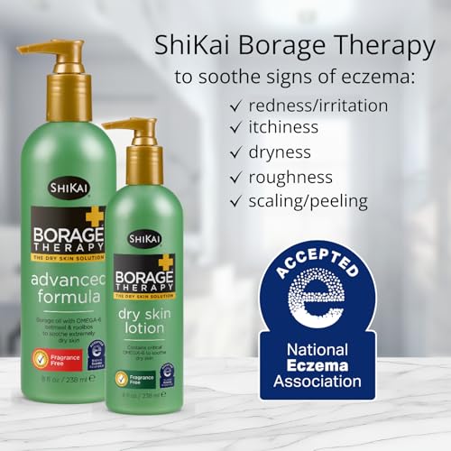 ShiKai Borage Therapy Fragrance-Free Body Moisturizer 8oz - Hydrating Lotion for Dry Skin