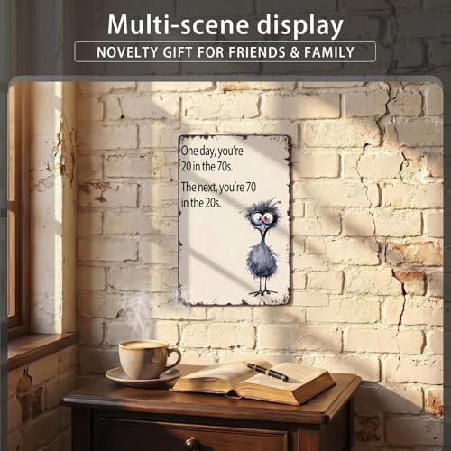 Funny 70th Birthday Aluminum Plaque - Vintage Wall Art for Men & Women