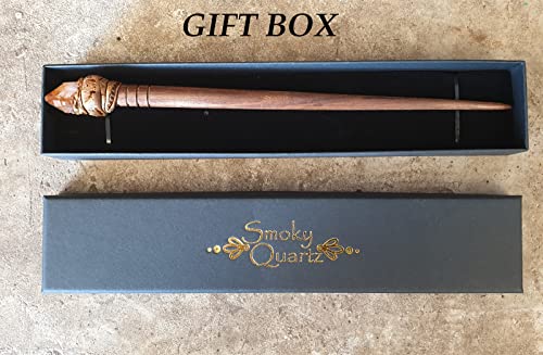 Citrine Raw Gemstone Crystal Hair Stick | Handmade Red Rosewood
