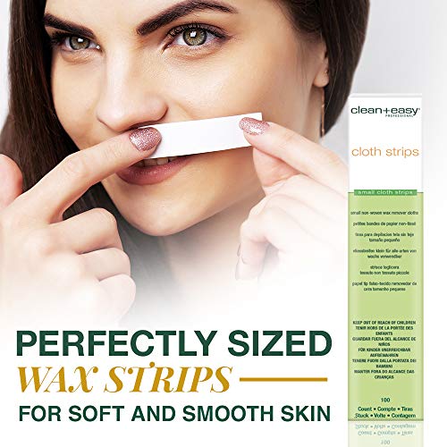 Clean + Easy Non-Woven Wax Strips for Facial Hair Removal - 100 Count