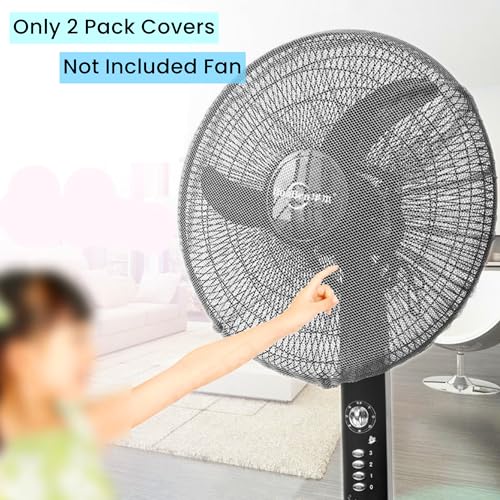 12-Inch Fan Covers for Table Fans - Child Safety Mesh Protectors (2 Pack)