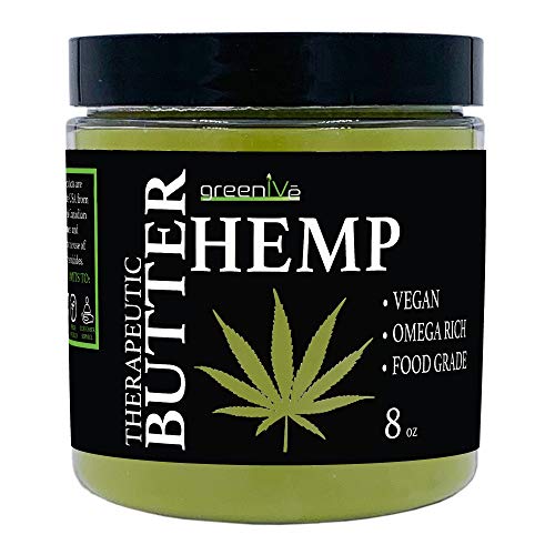 GreenIVe Hemp Body Butter - Natural Moisturizing Cream, 8oz Jar