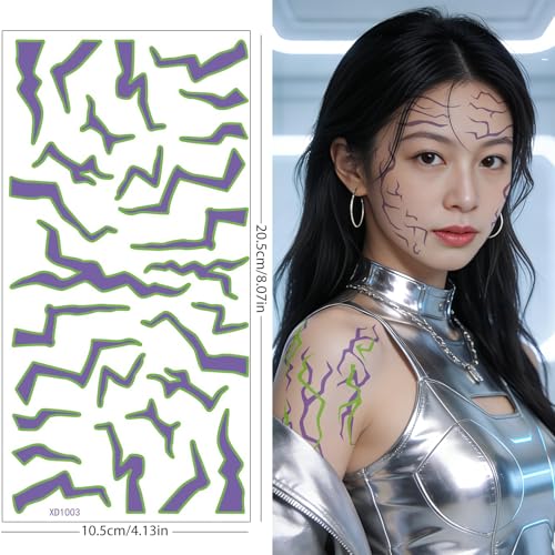 Glow in the Dark K-Pop Temporary Tattoos Kit - 12 Sheets
