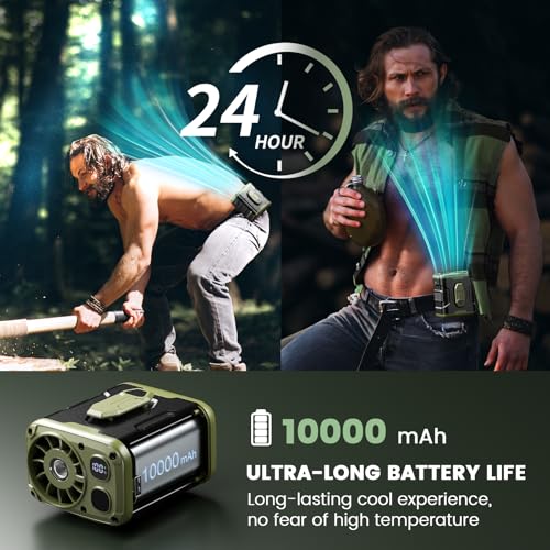 coldSky Clip-On Waist Fan with 5 Speeds & LED Light - 24H Cooling