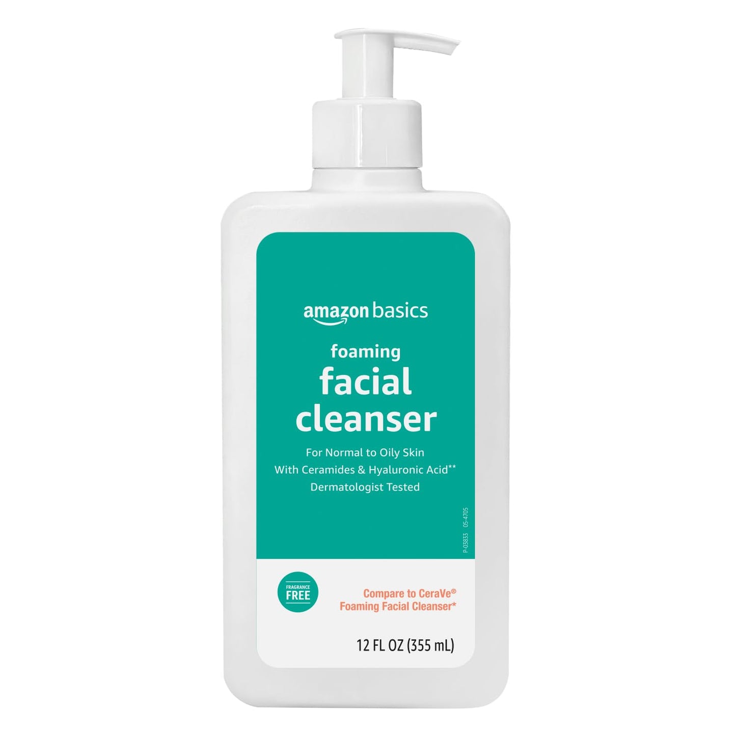 Foaming Facial Cleanser with Ceramides & Hyaluronic Acid - Gentle Daily Face Wash, 12 fl oz | Non-Comedogenic, Fragrance-Free