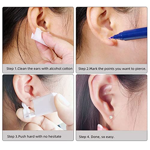 XUKEKOY Ear Piercing Gun Kit - 2 Pack Disposable with Ear Studs