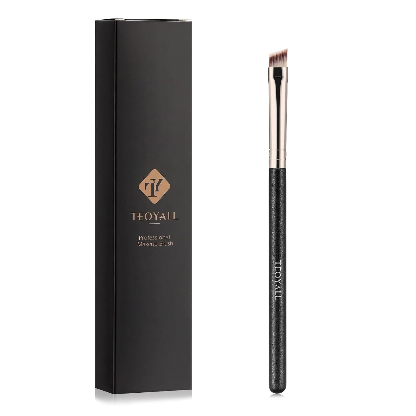 Flat Angled Eyeliner Brush - Soft Thin Slanted Synthetic Bristles for Precision Eyebrow Makeup | Ideal for Brow Powder & Gel