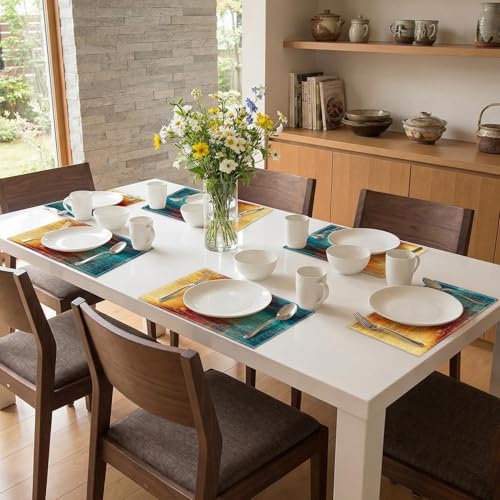 Emvency Farmhouse Placemats Set of 6 - 12x18 Inch Grunge Design