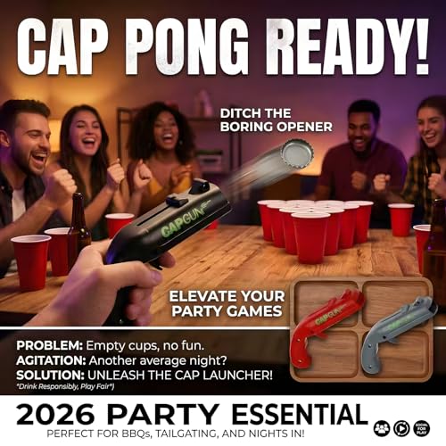 Black Cap Gun Bottle Opener - Fun Novelty Gadget for Parties