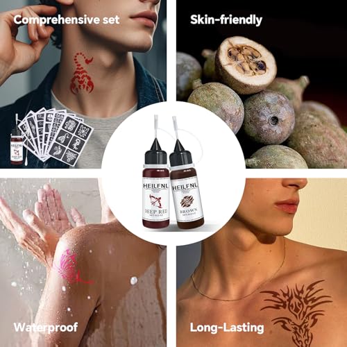 12-Color Temporary Tattoo Kit with 111 Stencils for Body Art