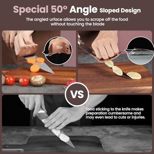 Adjustable Stainless Steel Finger Guards for Cutting Food - 2 Pcs, Rose Gold