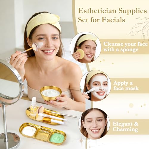 32-Piece Professional Esthetician Facial Kit - Gold Spa Supplies