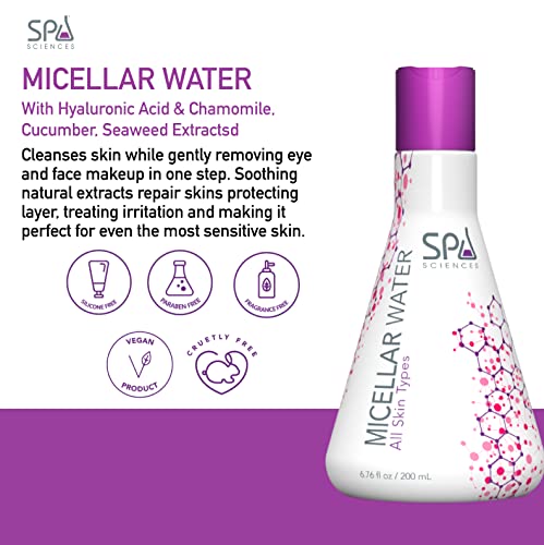 Spa Sciences Micellar Water - Gentle Waterless Cleanser for All Skin Types 6.76oz