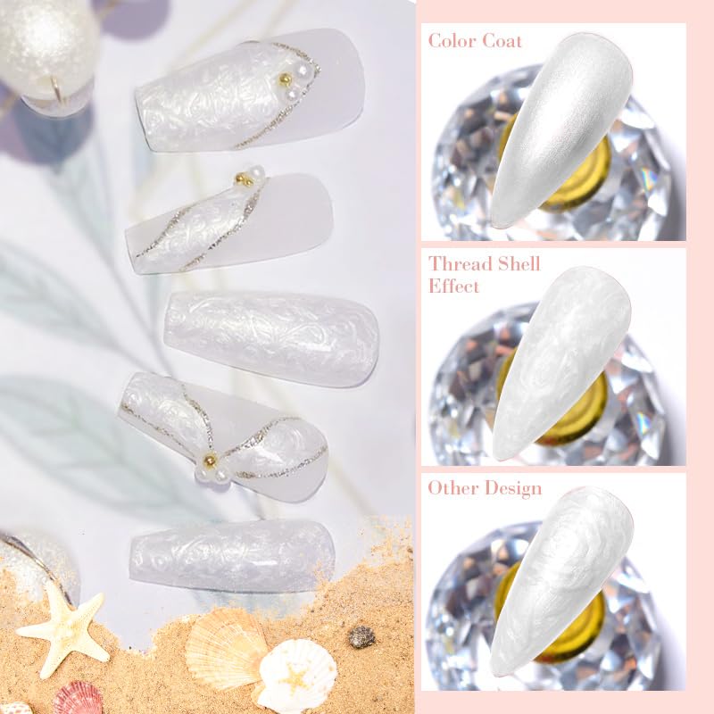 NAILGIL Pearl Gel Nail Polish Set - Mermaid Pearl Effect, Soak Off LED, 6 Colors - Peal Set