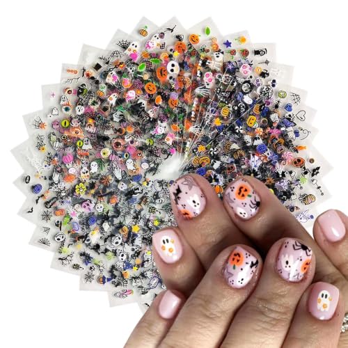Halloween Nail Stickers - 30 Sheets of 3D Designs for Kids & Adults