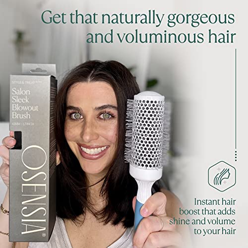 Osensia Medium Round Hair Brush - Ceramic Ion Infused Blow Dry Brush 43mm