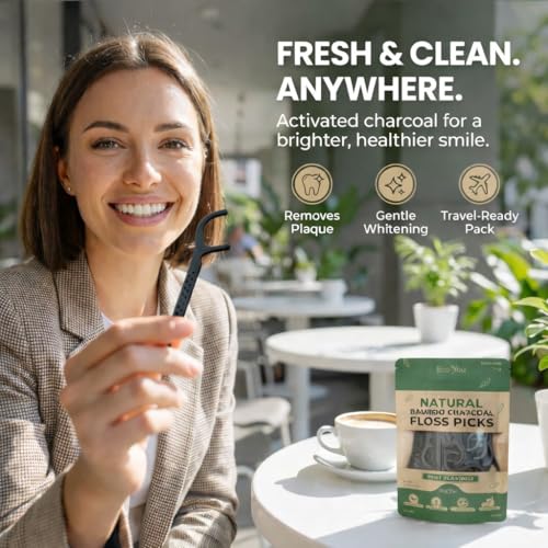 EcoYou Biodegradable Floss Picks - Mint Mint Flavor, 200 Count (4 Pack)