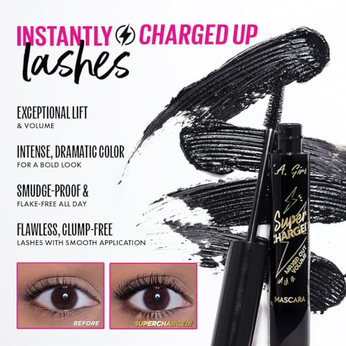 L.A. Girl Super Charged Maxed Out Volume Mascara 0.11 Fl Oz (Pack of 2)
