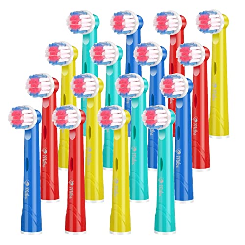 Milos Kids Replacement Toothbrush Heads - 16 Pack for Oral B