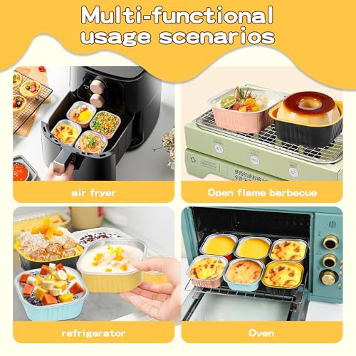 40 Pack Mini Cake Pans with Lids - 5oz Aluminum Baking Cups