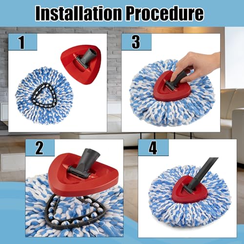 4-Pack Microfiber Mop Head Replacement for Ocedar RinseClean System