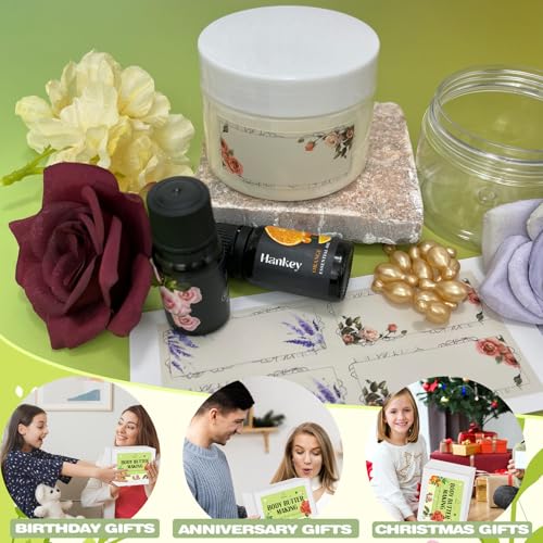 Thaluna DIY Body Butter Kit for Dry Skin – Shea Butter with Almond Oil, Vitamin E & Essential Oil