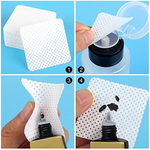 200 Non-Woven Nail Wipes with Pump Dispenser Bottle - Lint-Free & Super Absorbent