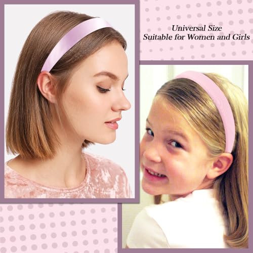 AHONEY 7 Pack Pink Headbands for Girls Women Knot Non-Slip Hair Accessories
