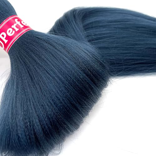 Navy Blue Pre-Stretched Braiding Hair - 30 Inch, Pack of 6 Bundles