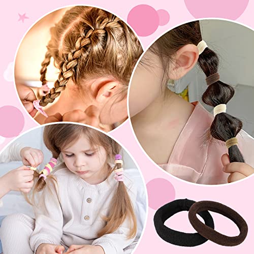 400 Pcs Baby Hair Ties - Soft Cotton Seamless Ponytail Holders