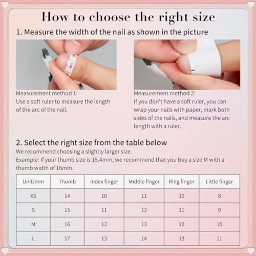 MAGLFELL Handmade Press On Nails Kit - Green Pink Almond - Small Size (10 Pcs)