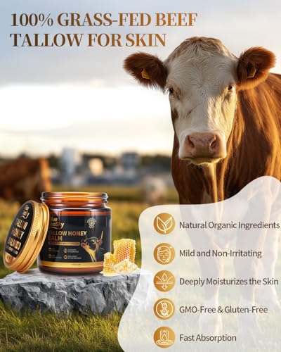 Organic Whipped Beef Tallow Balm, Unscented - Eczema Relief & Skin Hydration 4oz