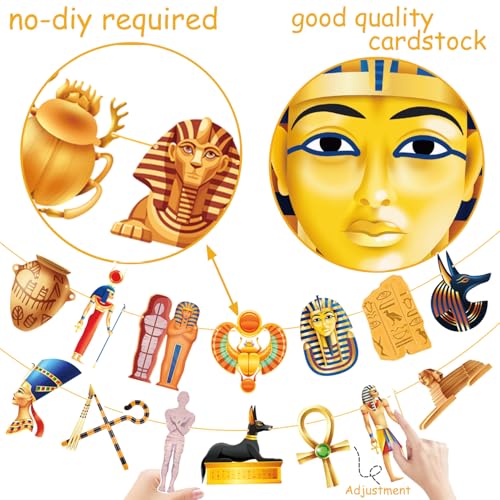 Ancient Egyptian Party Banners - Set of 3 Cutouts for Themed Events
