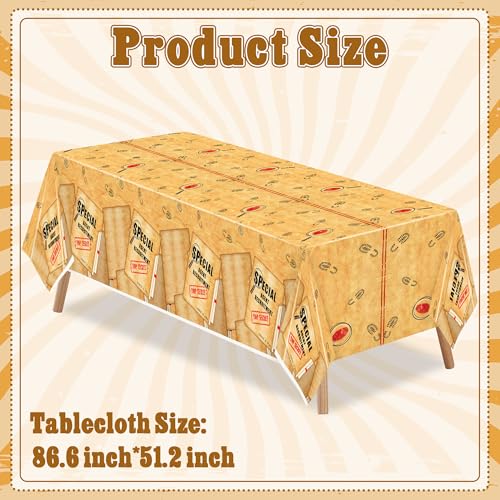 Spy Theme Tablecloths - 3 Pack Vintage Brown Plastic Covers for Kids' Parties