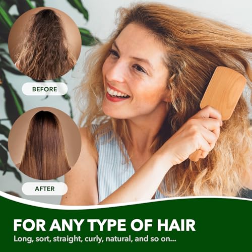 Jorplixy Wooden Paddle Hair Brush - Detangling Brush for All Hair Types