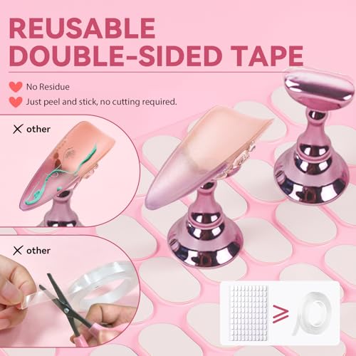 Nail Stand Kit with Magnetic Holders & Adhesive Tabs for Art