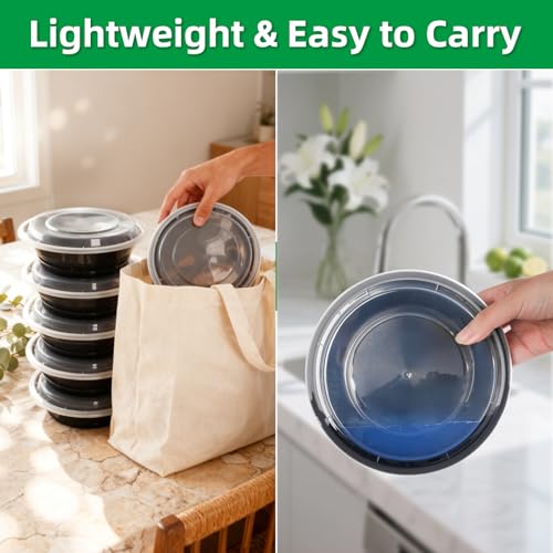 24 oz Meal Prep Containers with Lids - 10 Pack, BPA-Free, Stackable