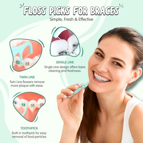 Denterity Orthodontic Care Kit: 200 Floss Picks & 48 Brushes