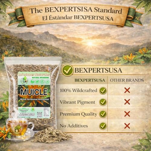 Muicle Herbal Tea - 4 oz Loose Leaf Mexican Honeysuckle, 100% Natural, Vegan