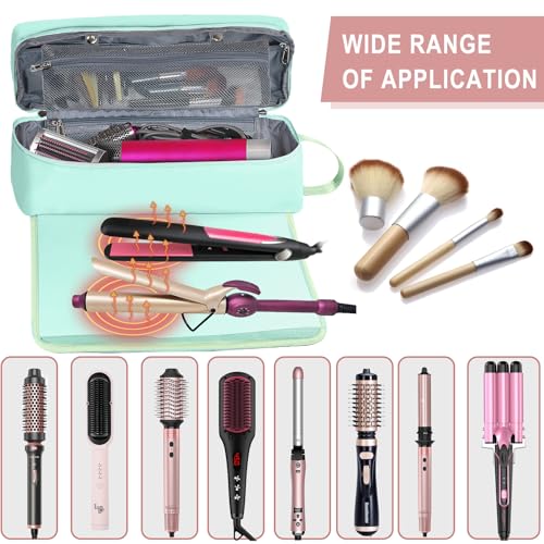 FAMOPLAY Hair Tools Travel Bag with Heat Resistant Mat, Large Organizer